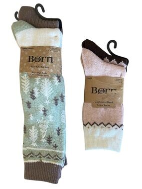 Born NWT Bundle of Knee high and cashmere soft cozy warm socks 4-10